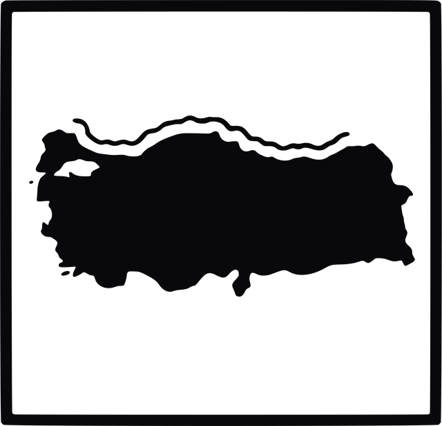 Türkei, Karte, Silhouette, Schwarz