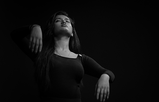 Mujer, Foto En Blanco Y Negro, Baile