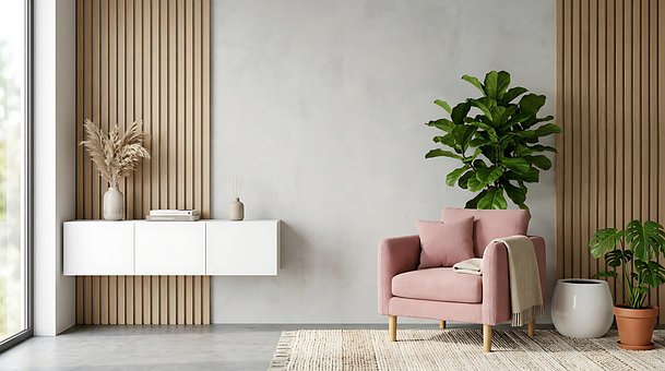 Wohnzimmer, Zimmerpflanze, Sofa