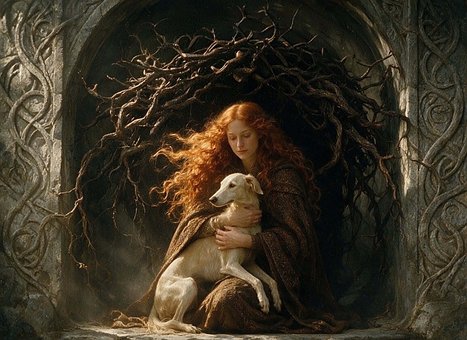 Mujer, Perro, Arte, Vines, Amistad, Amor