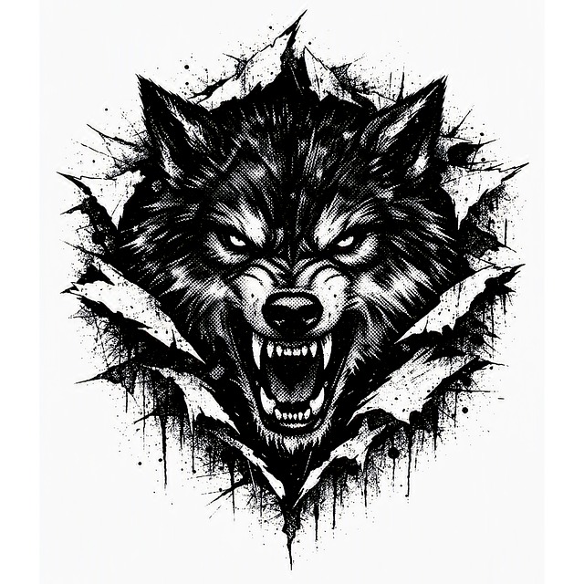 Wolf, Kunst, Schwarz Und Weiß