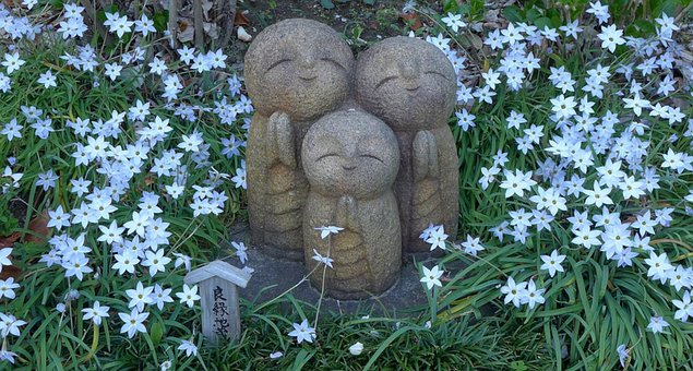 Statue, Zen, Buddhistisk, Skulptur, Have