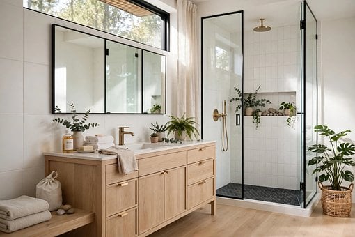 Bad, Skandinavisk Stil, Moderne, Speil