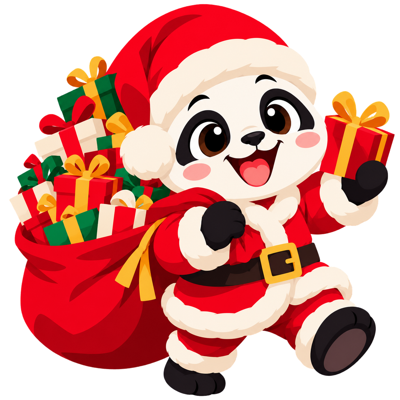 Weihnachten, Panda, Weihnachtsmann