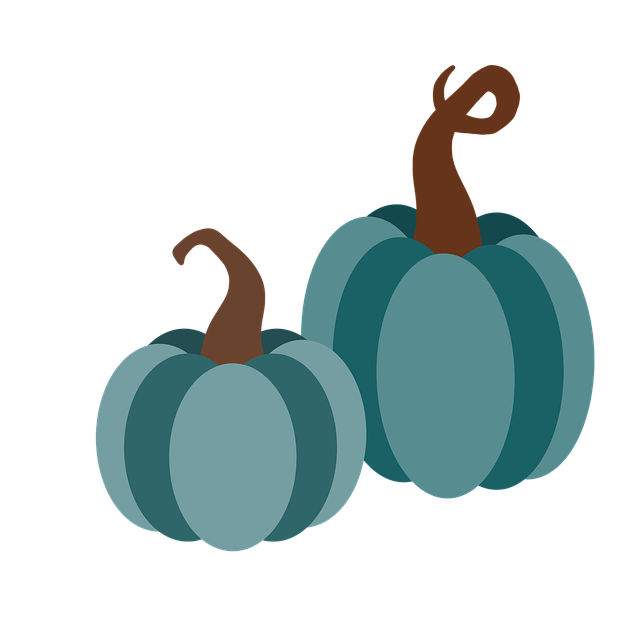 Free pumpkin teal fall illustration