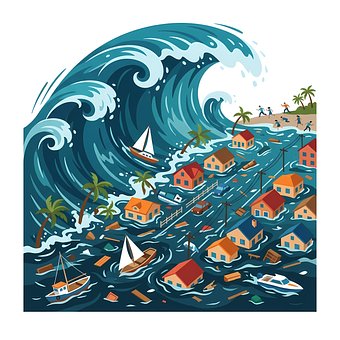 Tsunami, Overstroming, Natuurramp, Zee