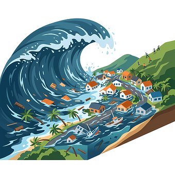 Tsunami, Natuurramp, Golf, Zee