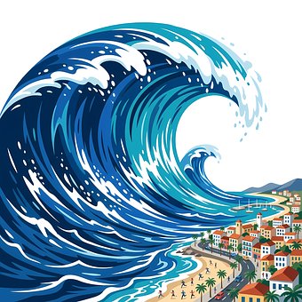 Tsunami, Golf, Natuurramp, Kustlijn