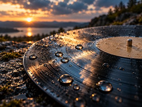 Vinyl, Deska, Kapky Vody, Pláž