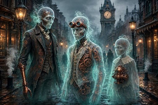 Geesten, Steampunk, Fantasie, Eng