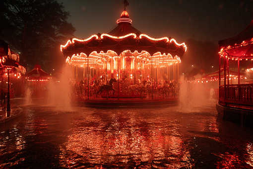 Draaimolen, Merry-Go-Round, Rood
