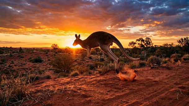 Kangoeroe, Buideldier, Outback