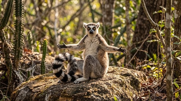 Lemur, Ringstaartmaki, Gestreepte Staart