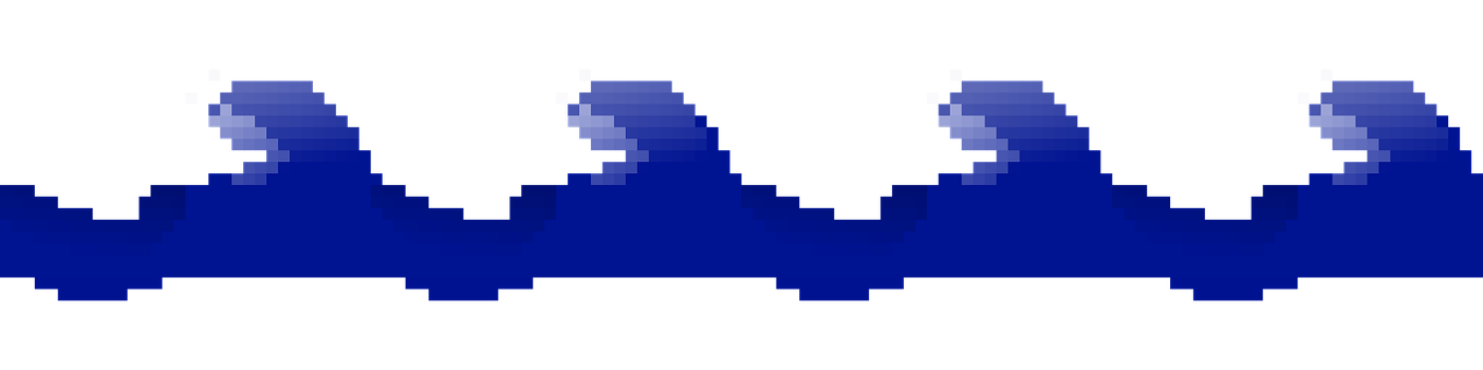 Pixelové Umění, Vlny, Retro, Oceán, Moře