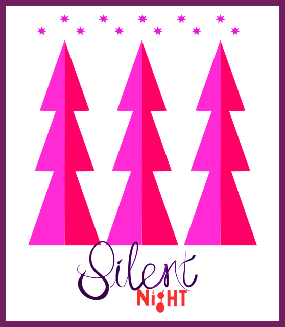 Natal, Árvores, Rosa, Roxo, Noite