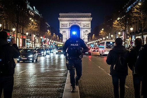 Poliție, Noapte, Paris, Champs-Élysées