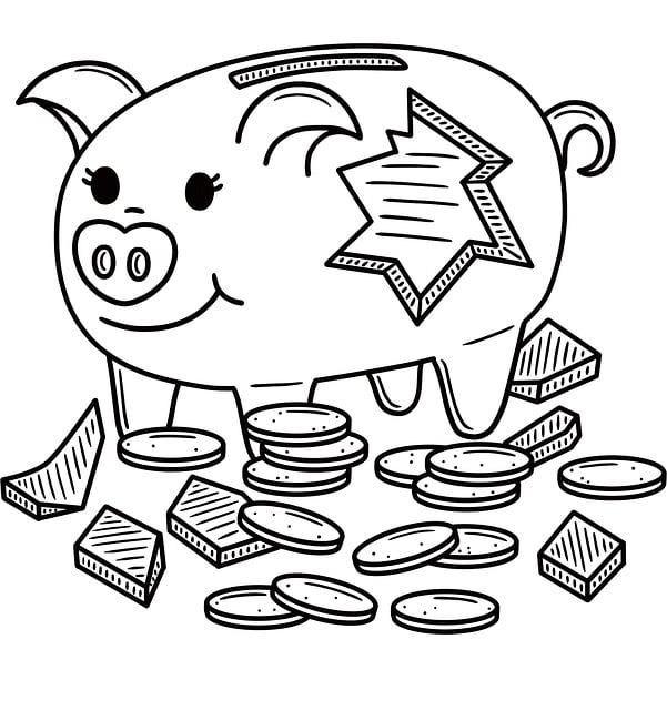 Download free HD stock image of Piggy Bank Coins Free piggy bank coins money illustration