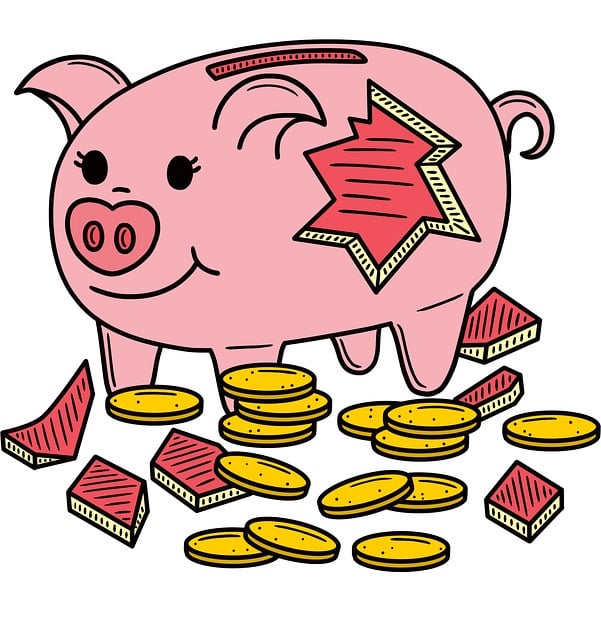 Free Piggy Bank Coins illustration and picture