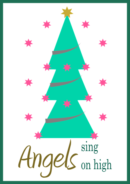 Kerstboom, Zingende Engel, Kerstkaart