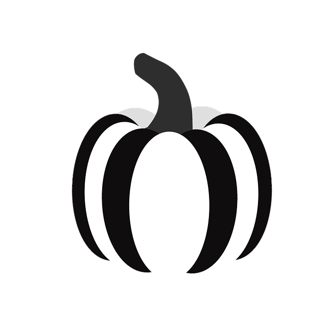 Free pumpkin black and white spooky illustration