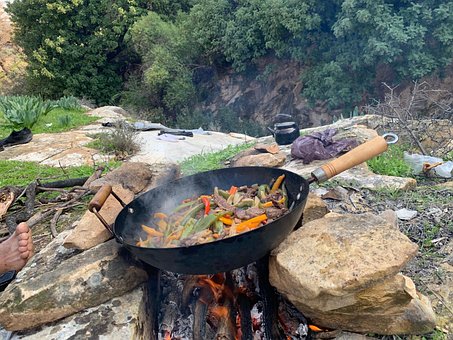 Pfanne, Kochen Im Freien, Lagerfeuer