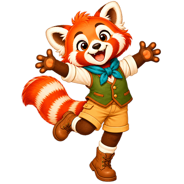Free red panda cartoon cute illustration