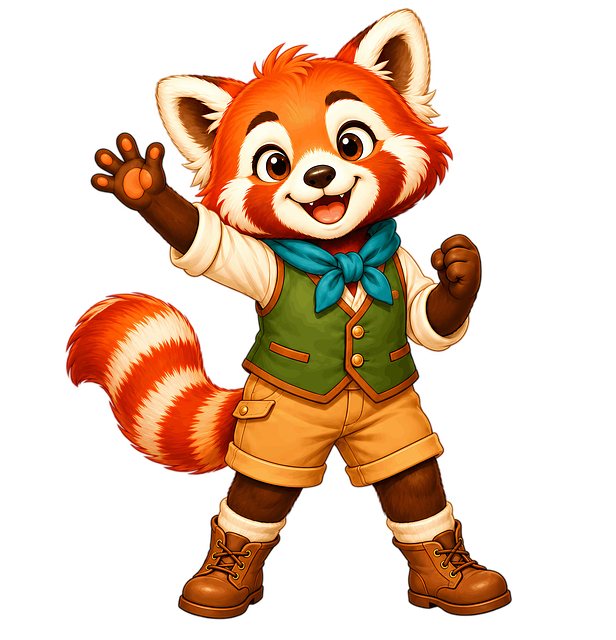 Free panda red panda cartoon illustration