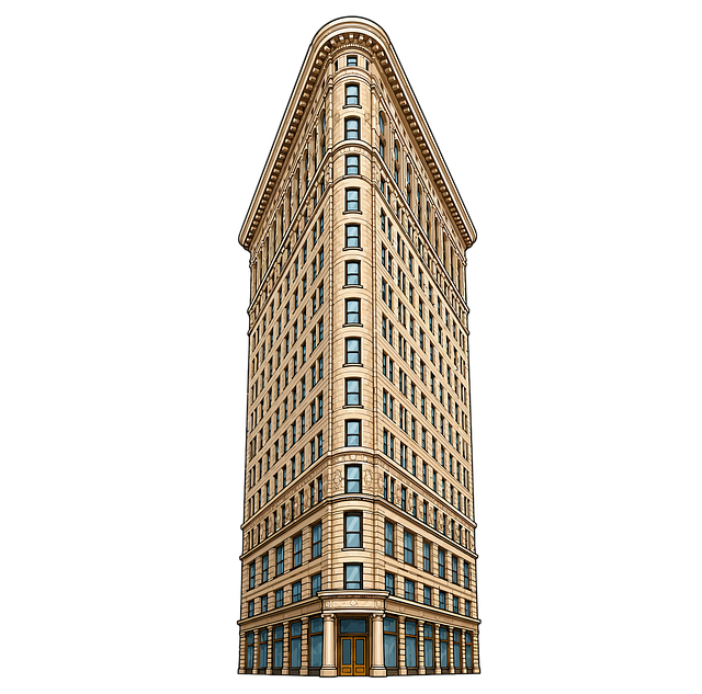 建筑, 摩天大楼, 熨斗大厦, 窗户, 正面, 曼哈顿, 历史的, 城市, 角度