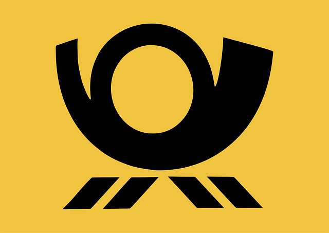 Símbolo, Logo, Correo, Negro, Amarillo