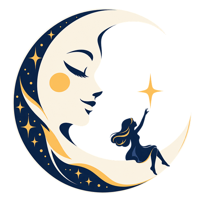 Free crescent moon star woman vector