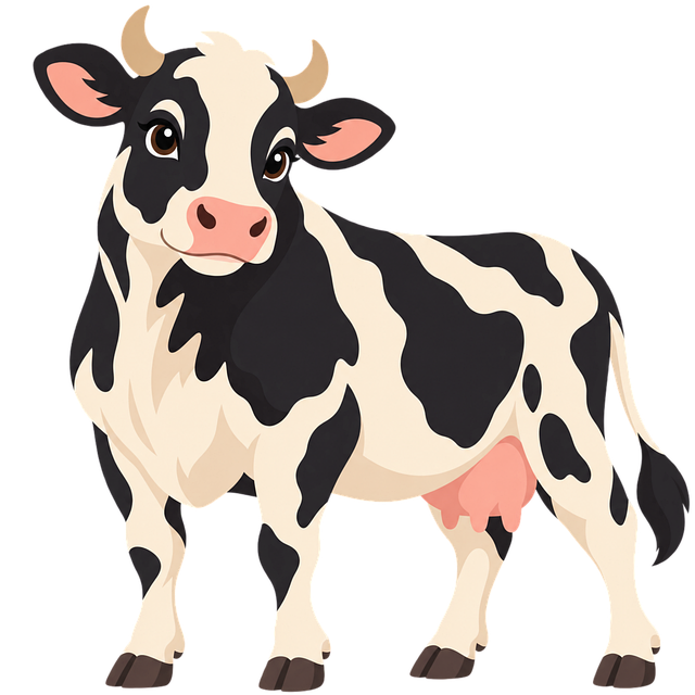 Free cartoon cow holstein cow cow illustration
