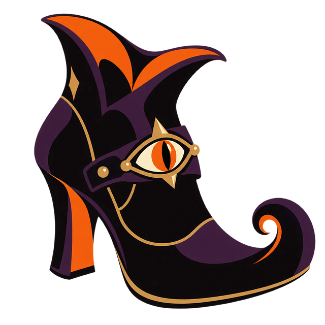 Free halloween shoe witch shoe purple color illustration