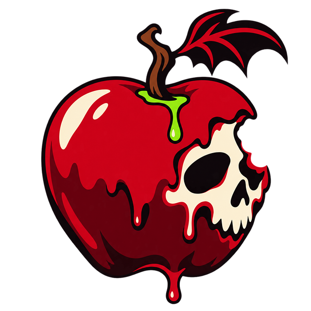 Free poison apple halloween apple skull illustration