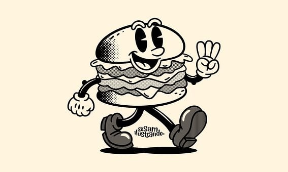 Tegneserie, Tegneseriefigur, Hamburger