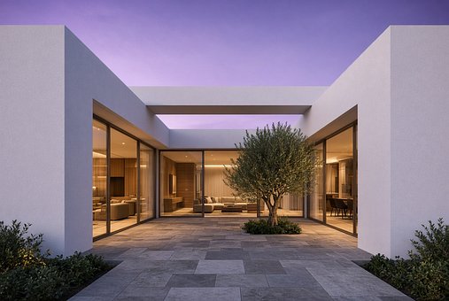 Modern Huis, Binnenplaats, Luxe Villa