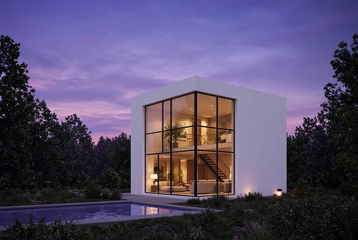 Modern Huis, Glazen Huis, Luxe Villa