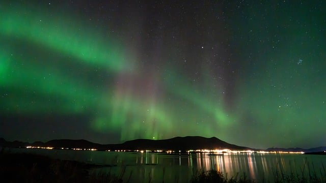 Polarlicht, Nachthimmel, Stern, Berg