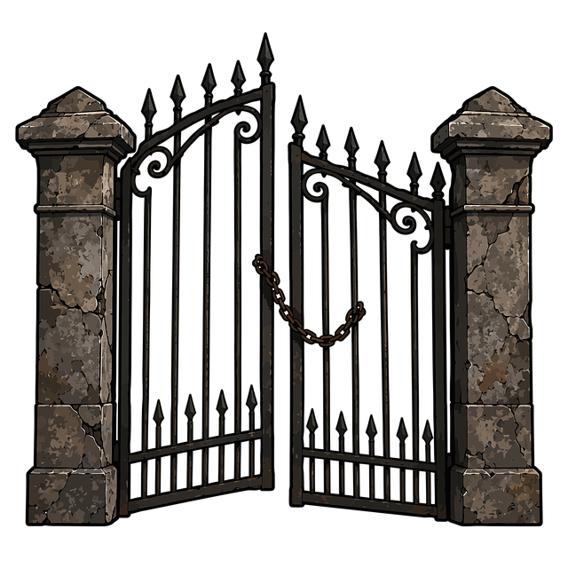 Spooky cemetery gate illustration - Pixabay