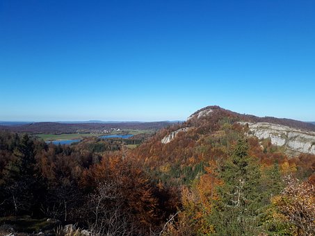 Bergen, Natuur, Bos, Herfst, Blauw