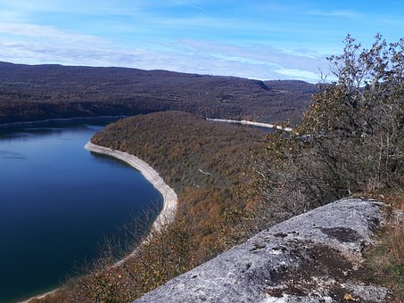 Berg, Landschap, Meer, Bomen, Blauw