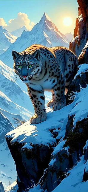 Sneleopard, Bjerge, Sne, Vildmark, Toppe