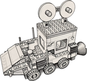 Lego, Spațiu, Rover, Alb-Negru