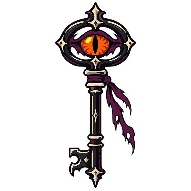 Free magic key gothic dark magic illustration