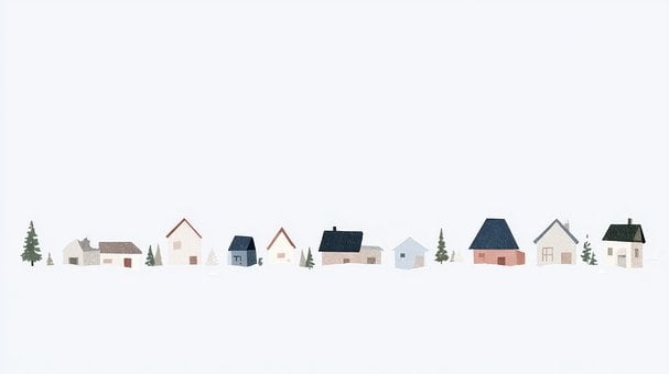 Wieś, Zima, Dom, Śnieg, Zimny, Minimalny