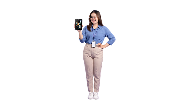 Frau, Büromode, Lächelnd, Brille