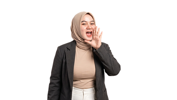 Frau, Hidschab, Rufen, Emotionen, Geste