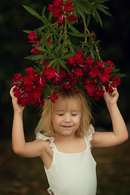 Free Child Flowers photo and picture