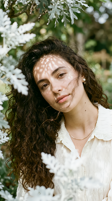 Kobieta, Portret, Natura, Kręcone Włosy
