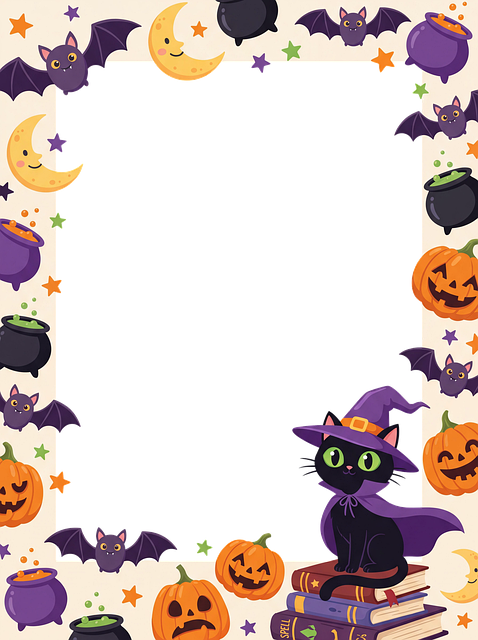 Free halloween frame cute halloween jack o'lantern illustration