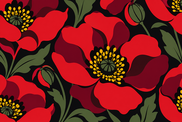 Amapola Roja, Patrón Floral